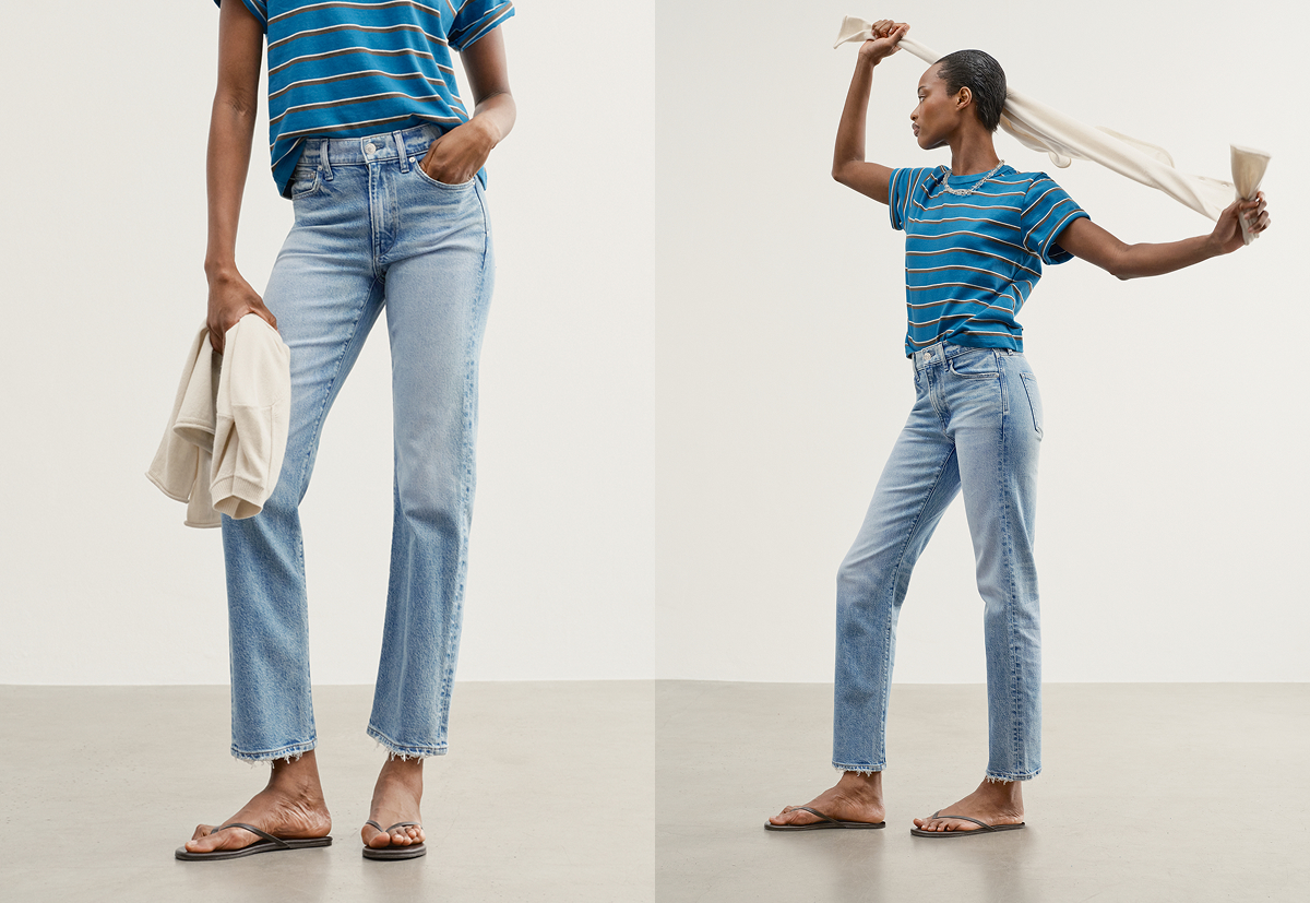 Ultra fitted 1990s straight leg that hits right where you want it. 