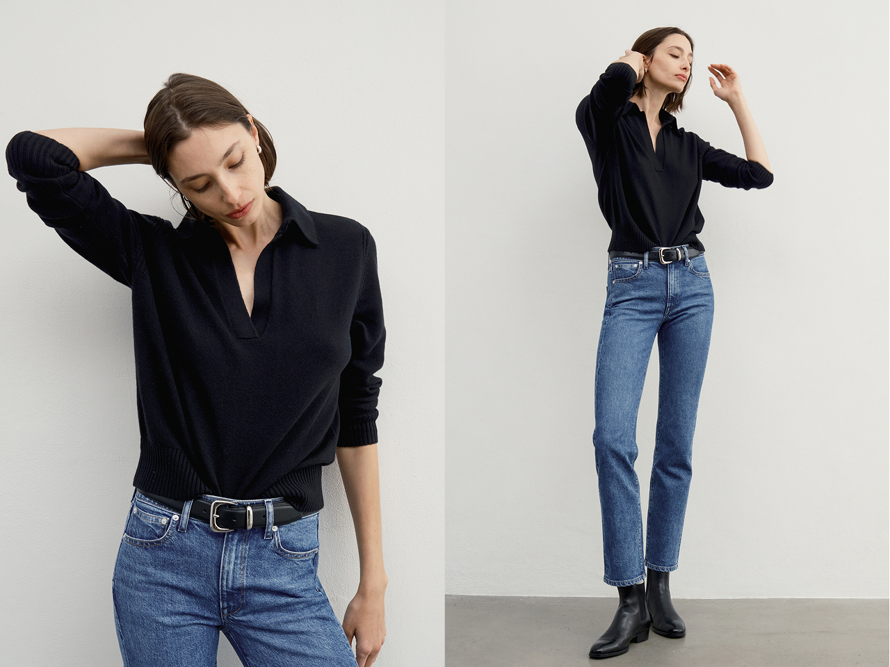 Shown in Black. Traceable, 100% ultraluxe cashmere. 