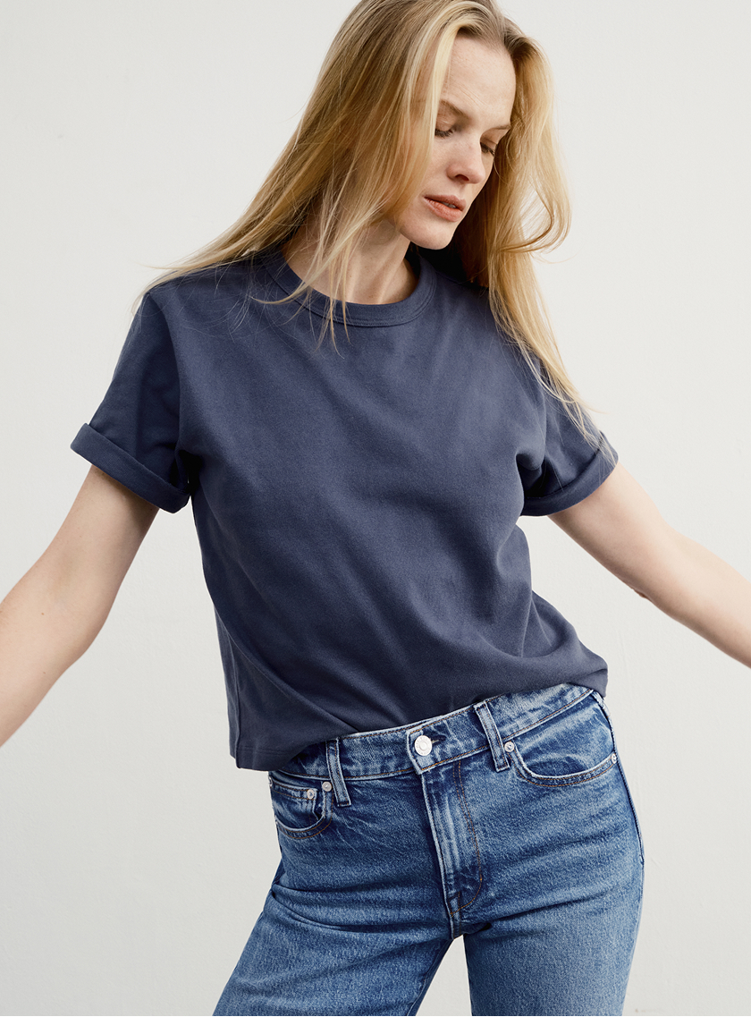 Introducing: The Practice Tee in Vintage Navy.