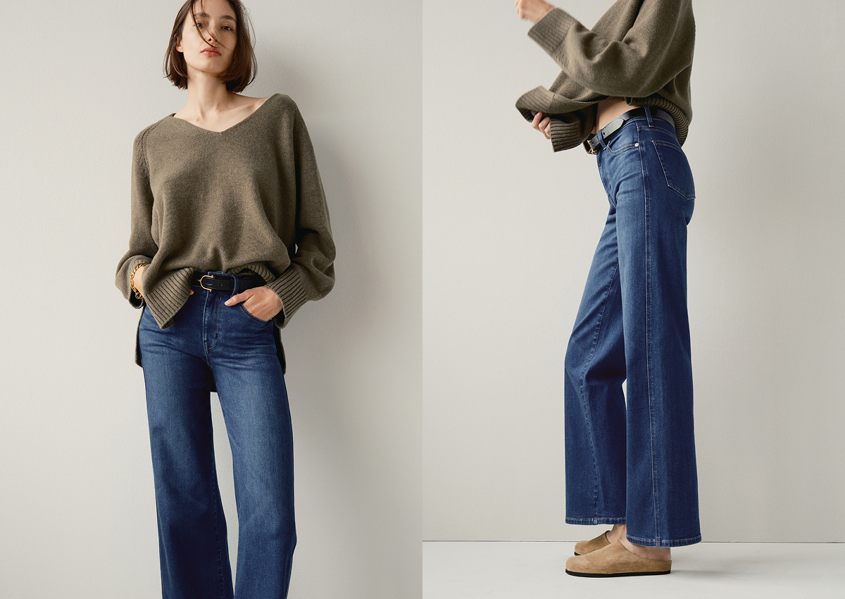 Shown in Sayonara: a clean, medium dark wash. Premium super stretch denim.