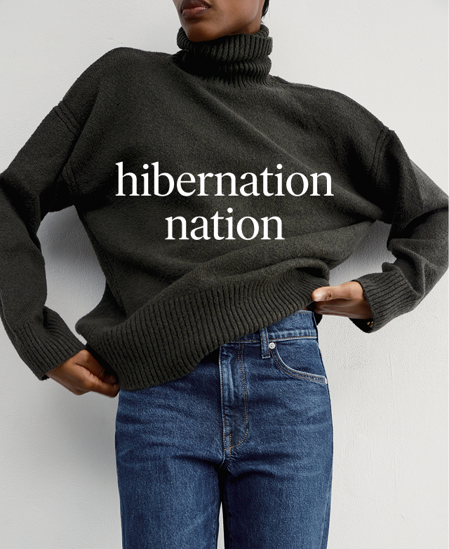 hibernation nation. shop the big feels oversized sweater.