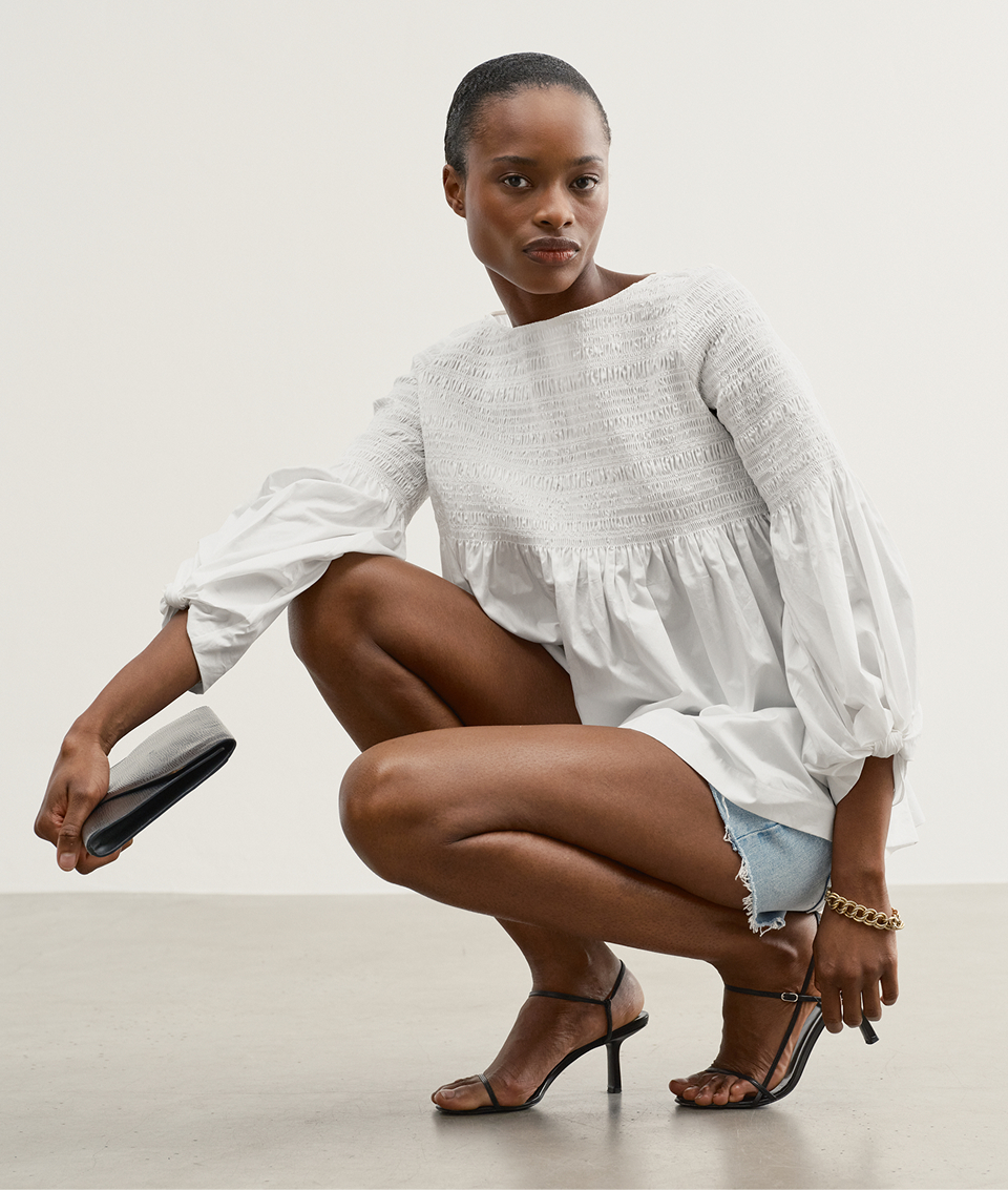 Introducing: The Pavlova. Premium cotton poplin smocked top.