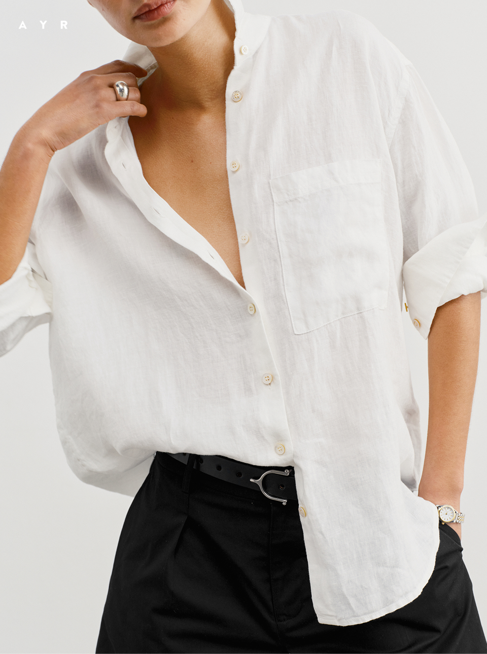 The Deep End in Linen. The quintessential button down shirt.