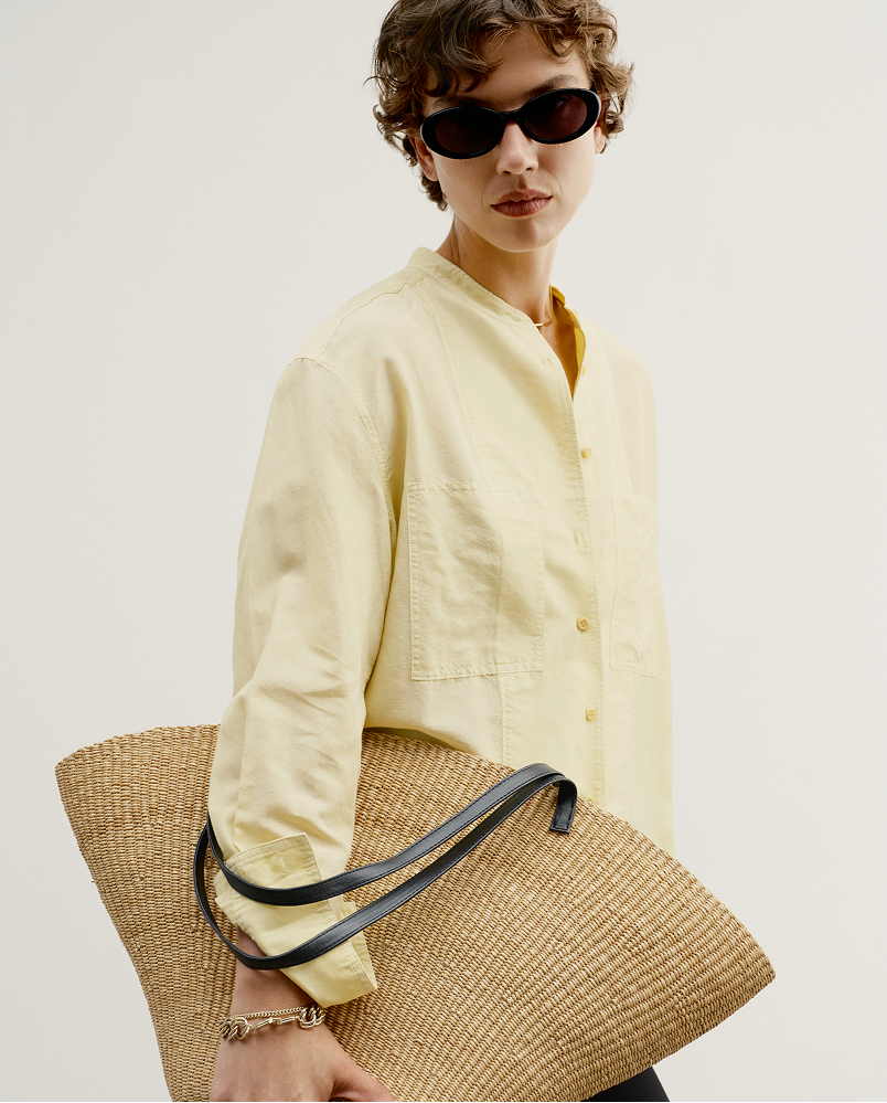 Selling out: The Tilda. A collarless button-up shirt cut from light-as-air Floatie Silk™.