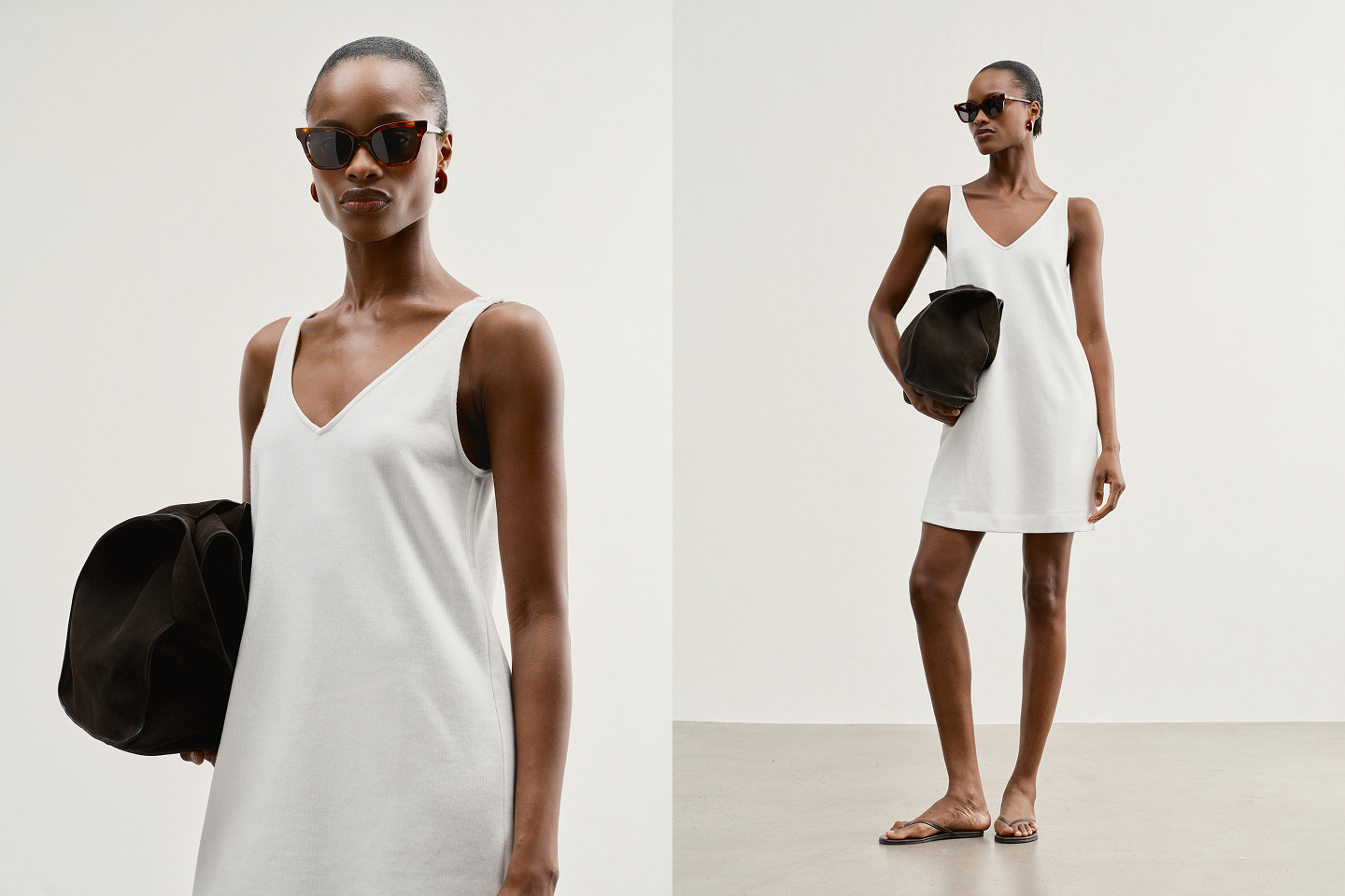 Shown in Oyster. The easiest summer dress.