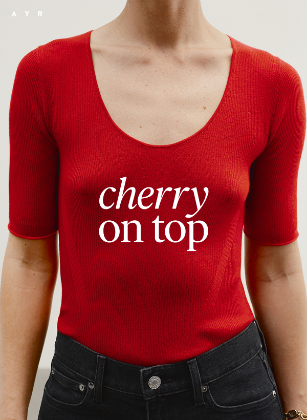 cherry on top. introducing: the arc. an ultrafine, ultralight cashmere top.