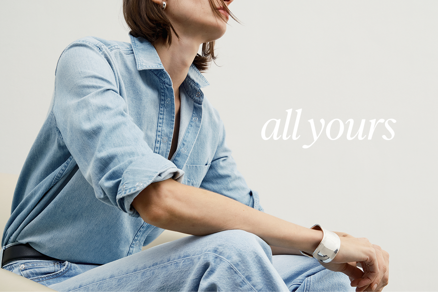 all yours. Milled in Italy. Soft yet substantial. Snap closures.