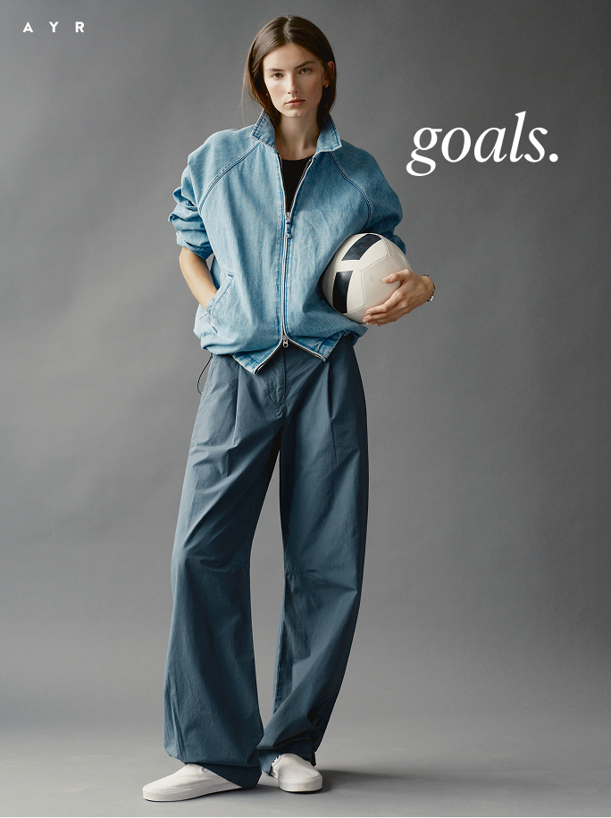 goals. the archetype pant. a pleated cotton trouser with soft volume and a slouchy attitude.