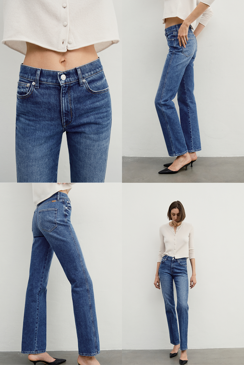 shown in russell. leg-lengthening, vintage-inspired creasing.