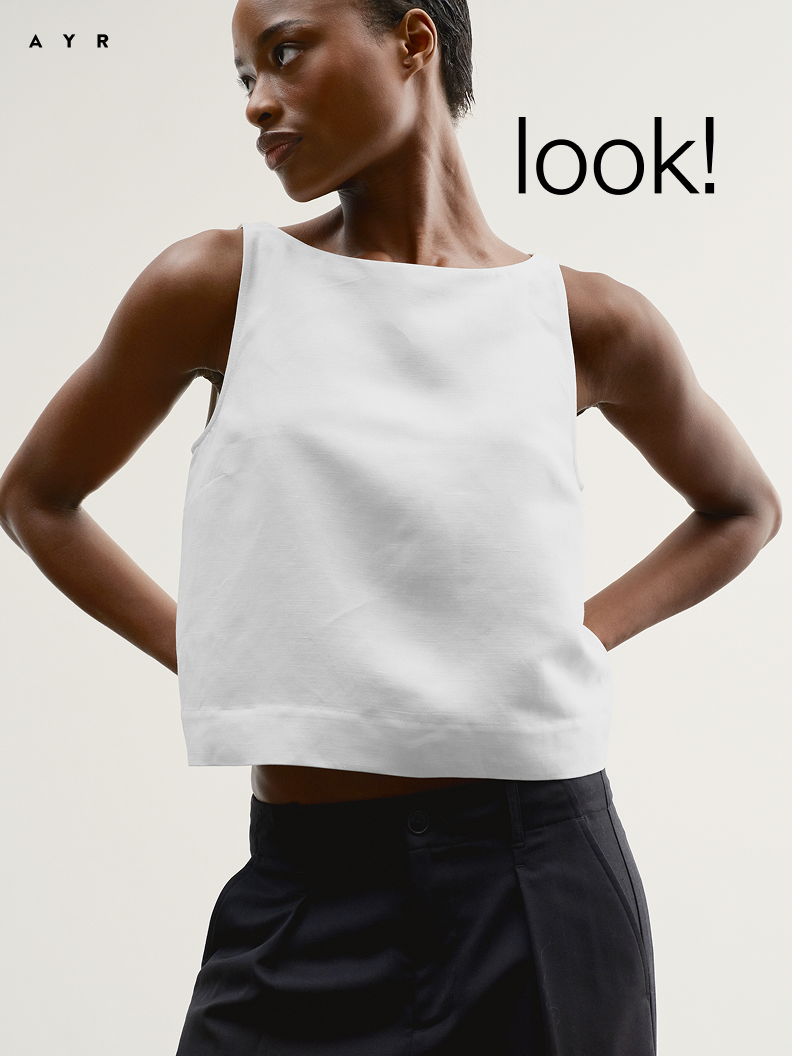 look! the swing. cropped A-line silhouette with a flattering wide boatneck.