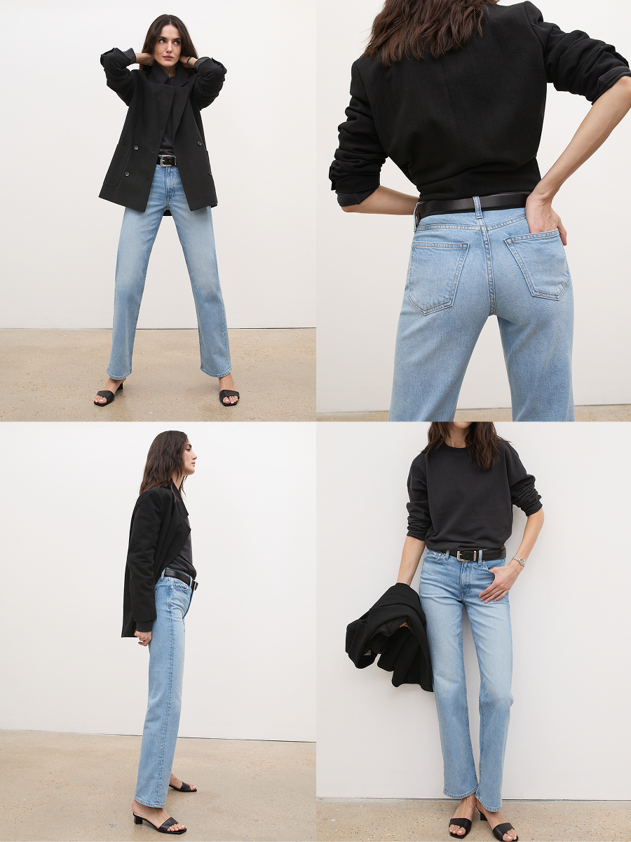 Relaxed straight leg. Premium denim.