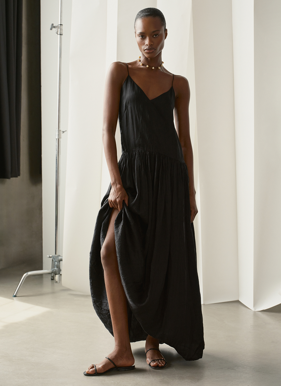 With a voluminous skirt made for swishing and swooshing.
