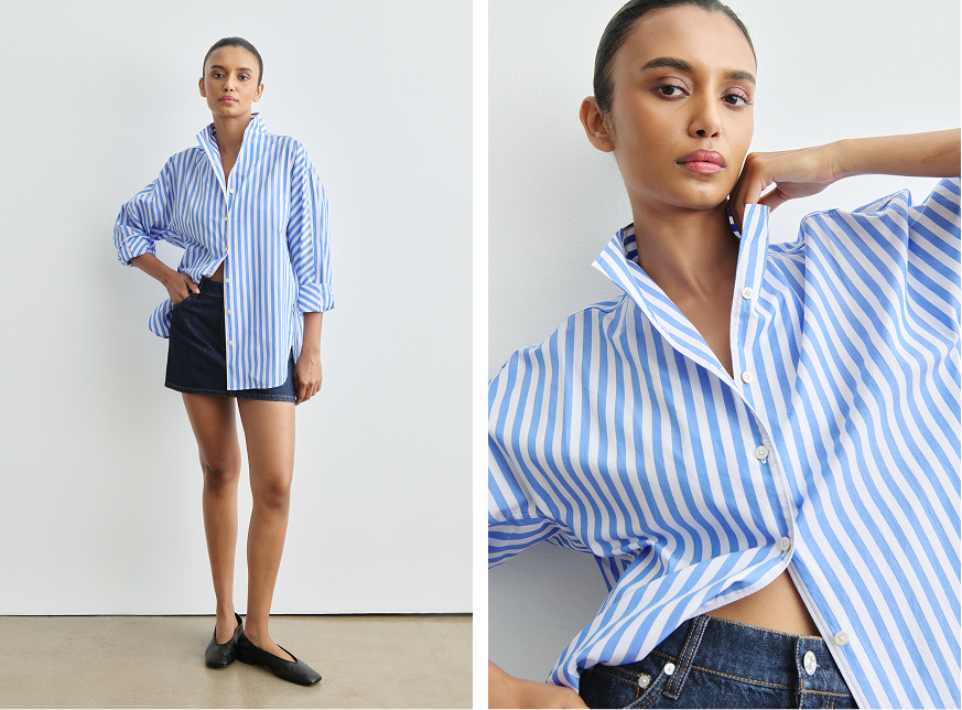 100% cotton poplin. As crispy as a gulp of freshly-carbonated sparkling water.
