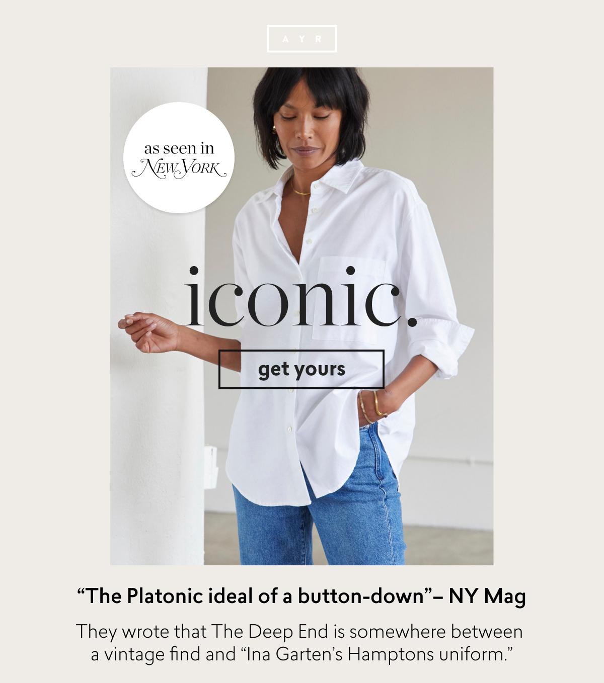 named 'Best Overall White Button-down' by NY Mag
