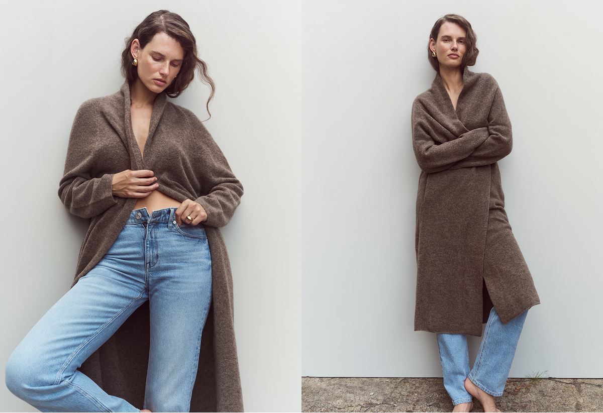 Shop The Monde, a blanket cardigan.