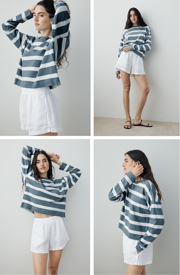 now in soundbath stripe. shop the half day tees.