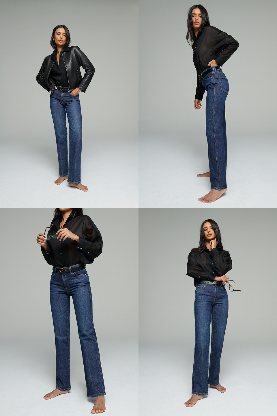 A dark, clean, elevated wash with a vintage-inspired crease detail to elongate legs. 