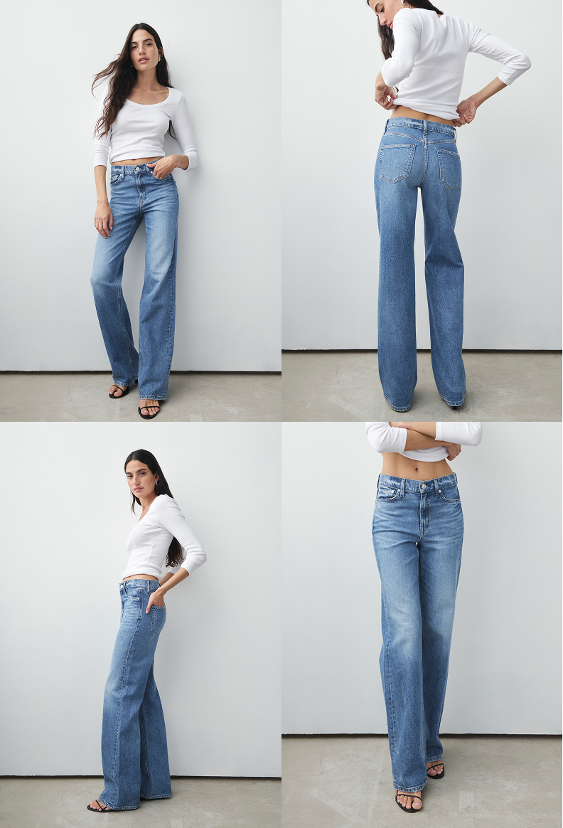 In the wash Good Mood. A timeless mid-blue wash with a vintage-inspired wear pattern.