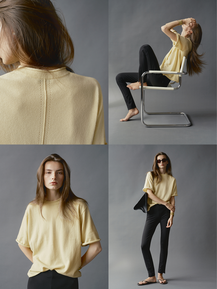 An oversize mid-weight cashmere tee. The dream. 
