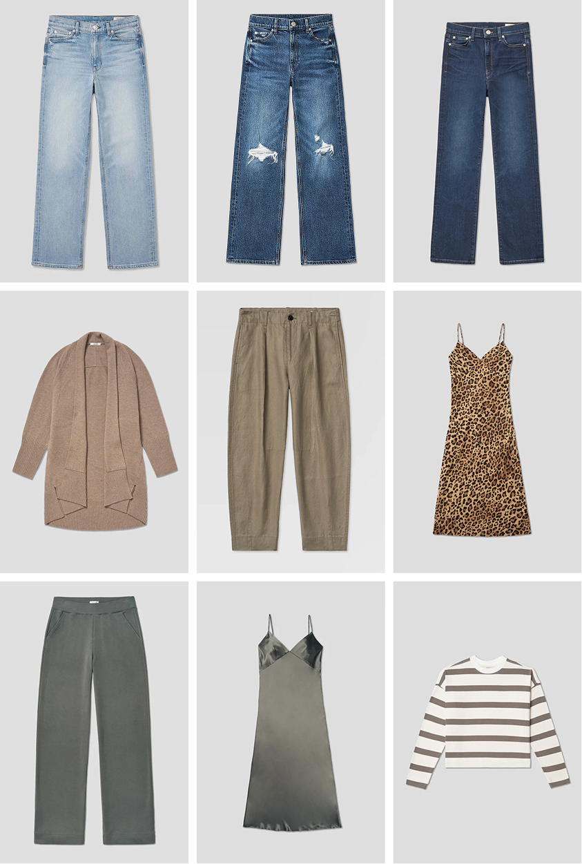 made in L.A. denim, peruvian pima cotton tees, silk dresses...