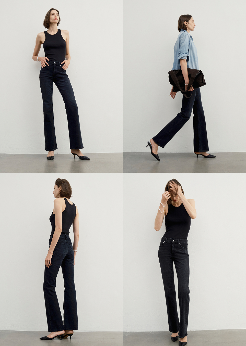 A rich washed black with lived-in fading. Comfort stretch denim with a soft hand.