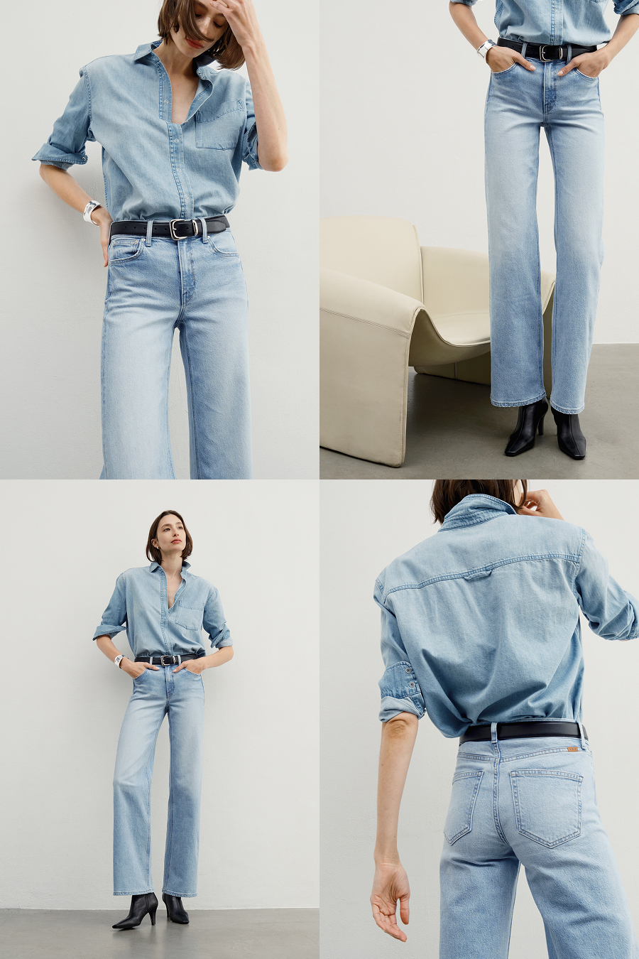 Shown in Hero Baby: A cloudy, powdery blue wash with leg lengthening vintage inspired creasing.