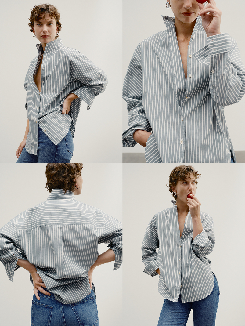 Shown in Nocturne. Our signature soft washed cotton poplin.