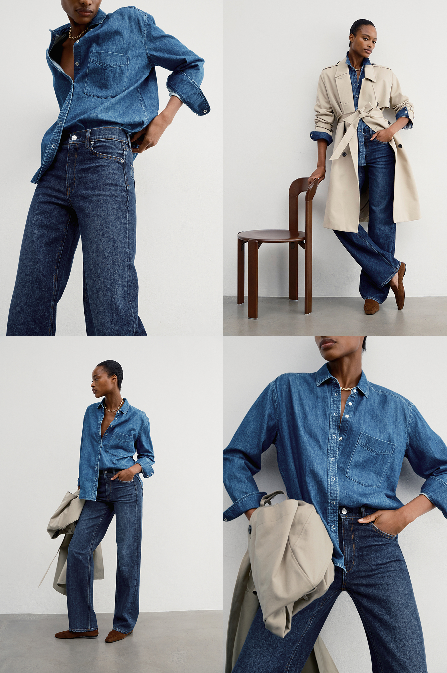 Shown in Odeon: 100% cotton denim with a dark wash and a soft hand. 