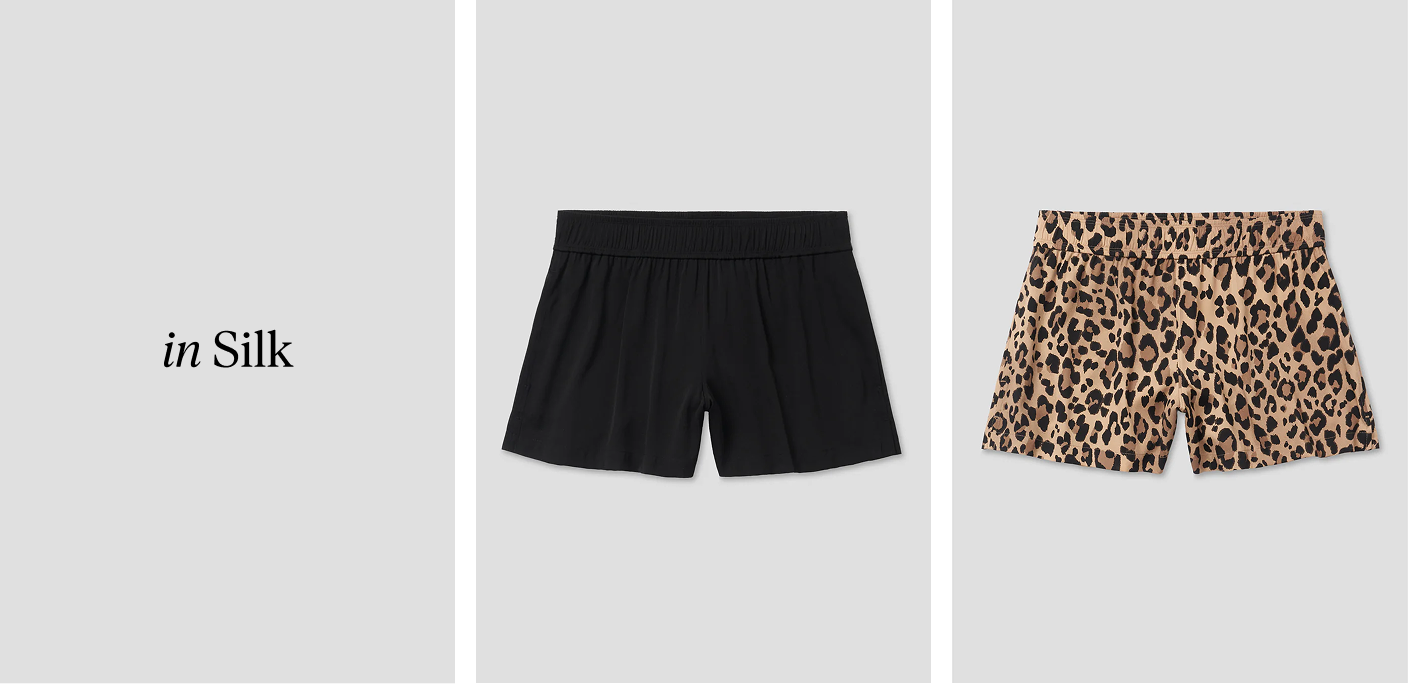 shop the shimmy short in silk!