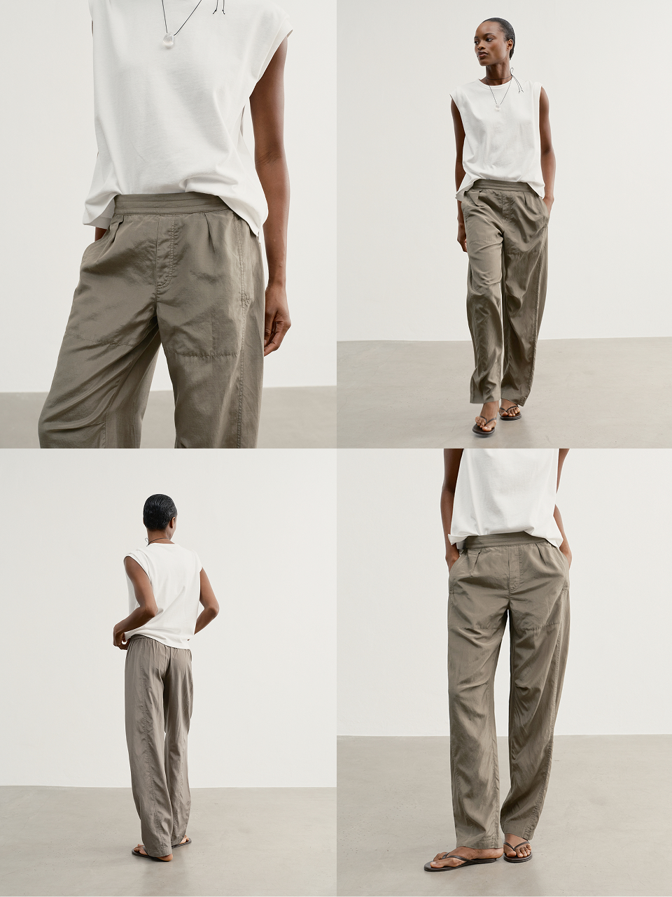 A low-slung resort pant cut from light-as-air cotton silk. 
