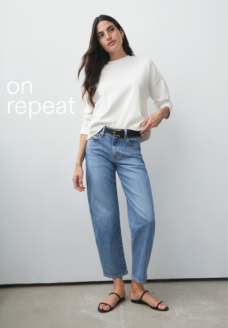 on repeat. shop our women's denim!