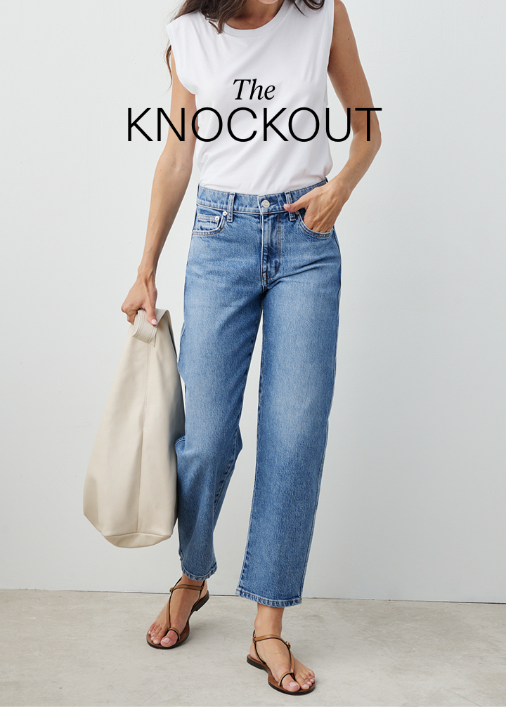 the knockout jean in moon ride. vintage wash, subtle barrel leg.