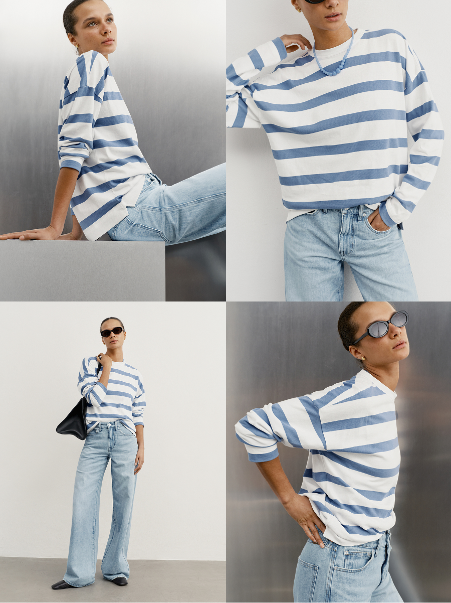 shown in overcast stripe. Softest cotton you've ever felt, even after you wash and dry it. 