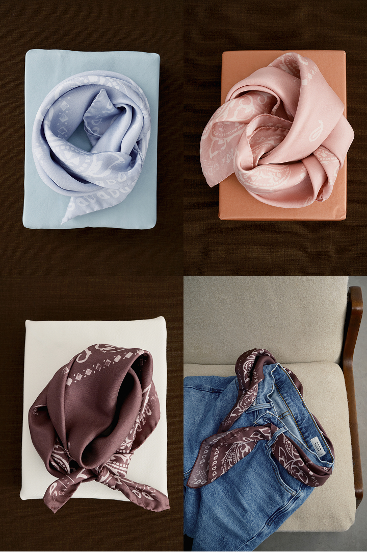 26" x 26" divine Italian silk twill in our custom bandana paisley.