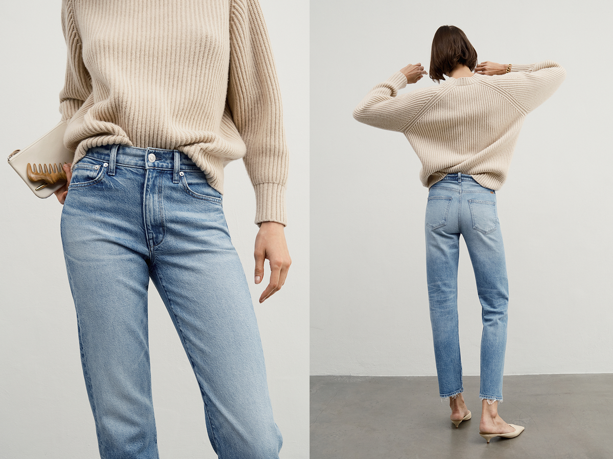 Ultra fitted 1990s straight leg that hits right where you want it. 