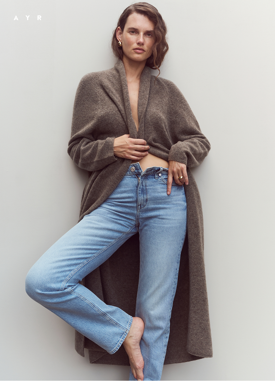 The Monde. Like wearing a long, luxurious blanket that elevates every outfit.