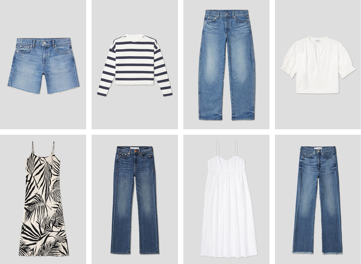 Made in L.A. Denim, 100% Silk Dresses, Linen tops...