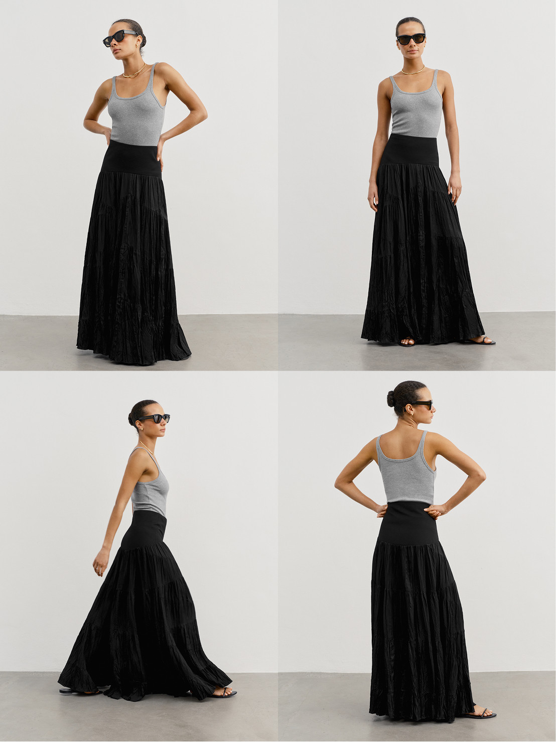 Dimensional crinkled Japanese cupro that drapes like a dream.