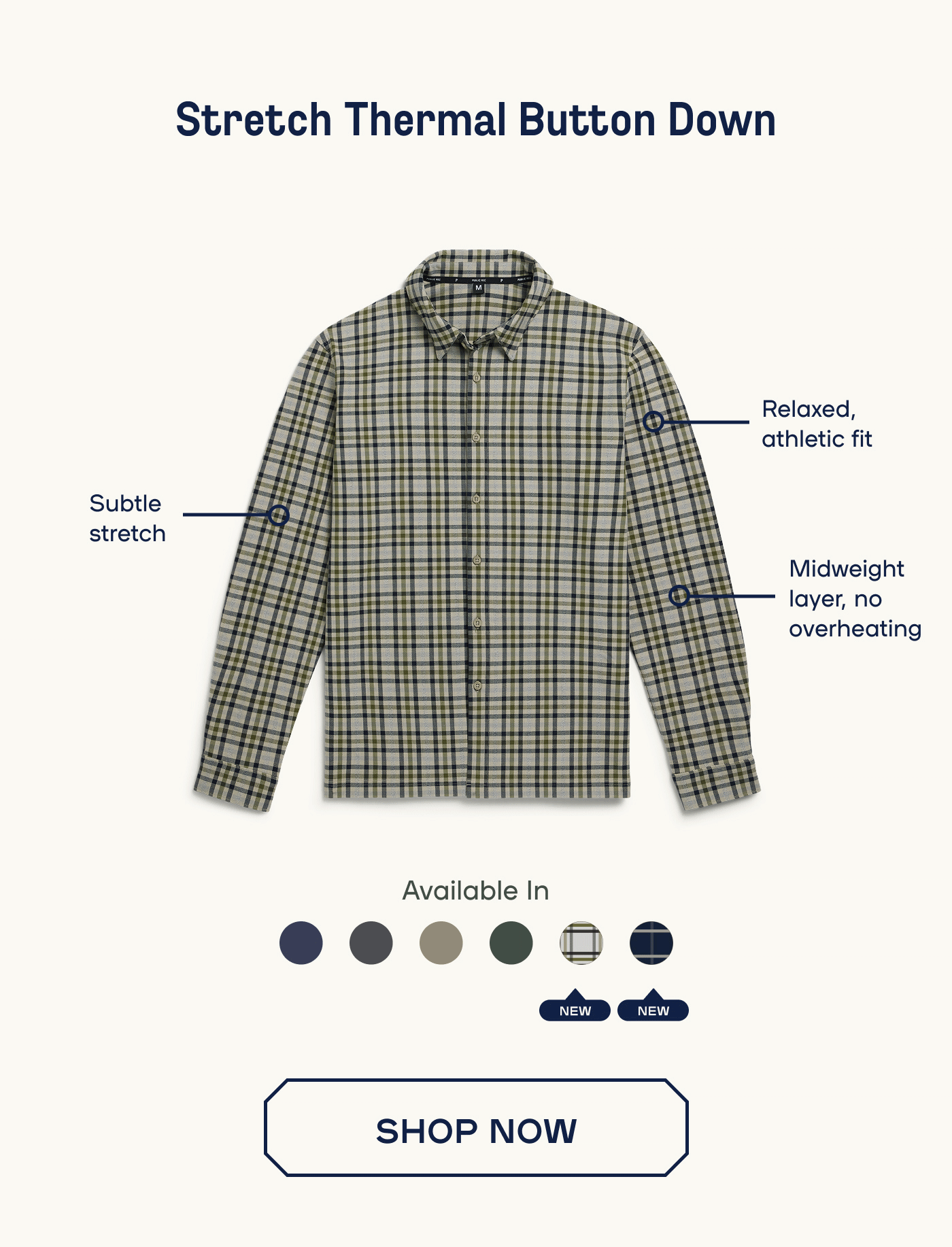 Shop Stretch Thermal Button Down