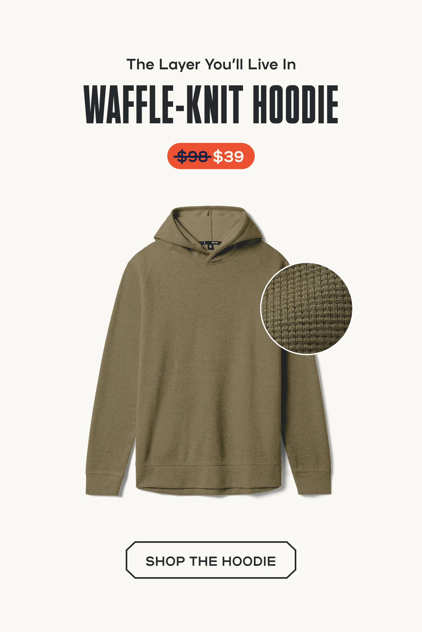 60% Waffle-Knit Hoodie