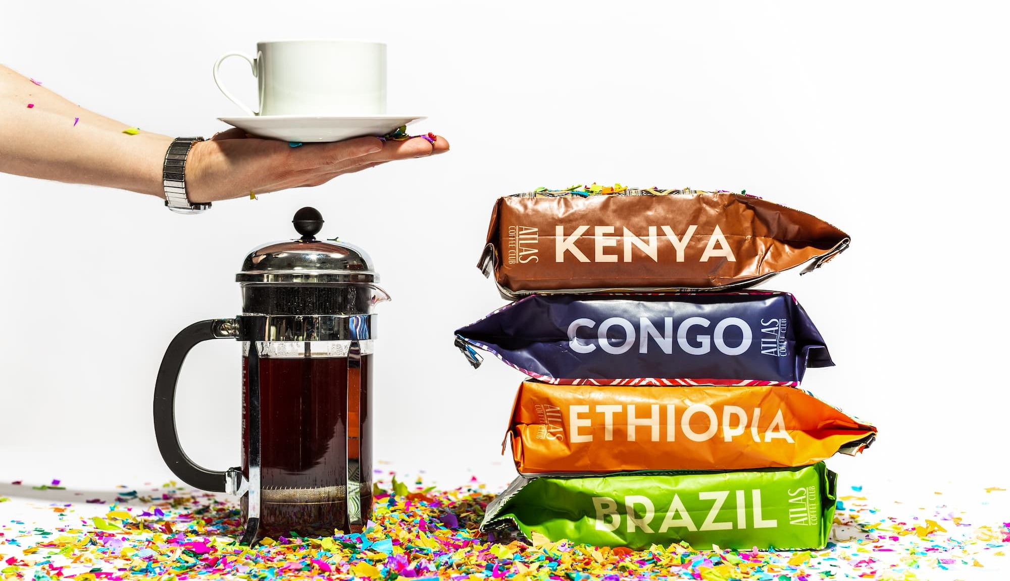 Atlas Coffee Club subscription bags from around the world