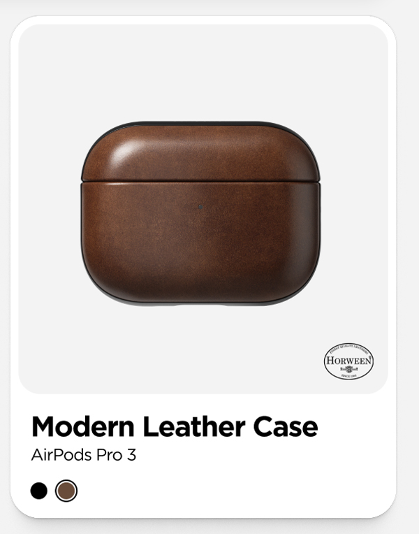 Rustic Brown Modern Leather Case AirPods Pro 3. 