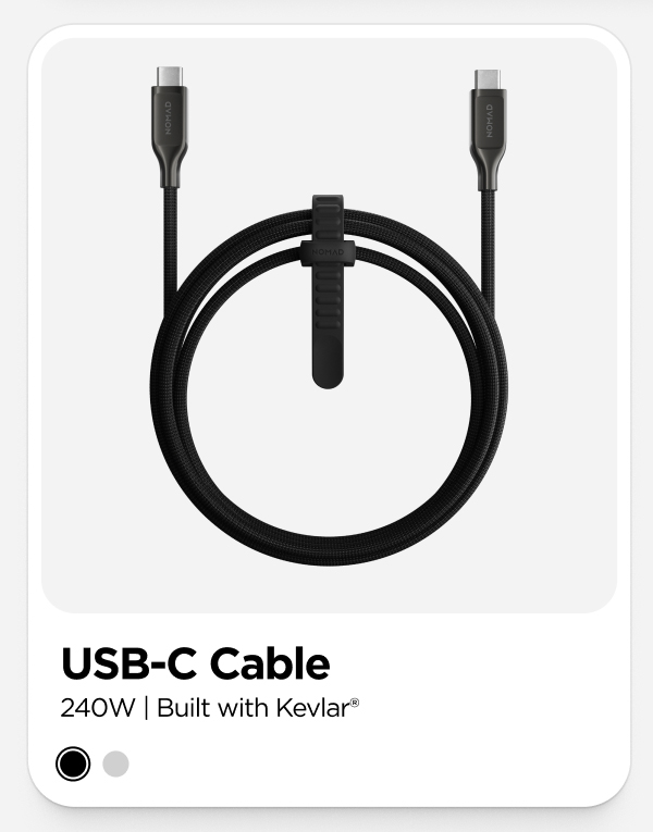 USB-C Cable. 240W. Build with Kevlar.