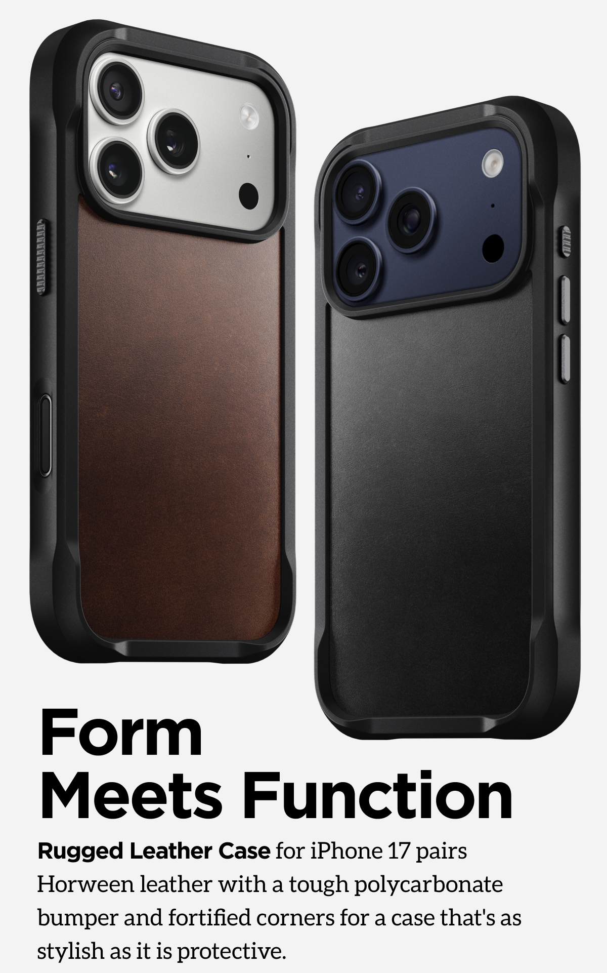 Form Meets Function. Rugged Leather Case for iPhone 17 pairs Horween leather with a tough polycarbonate bumper and fortified corners for a case that's as stylish as it is protective. Shop Now.