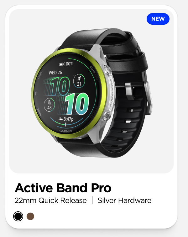 Active Band Pro | 22mm Quick Release| Silver Hardware | Black