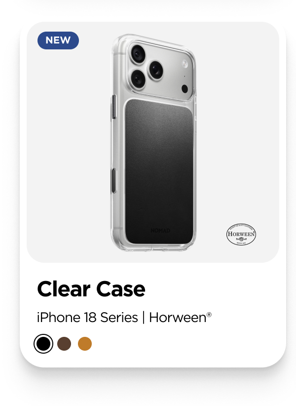 Clear Case. Black Leather.
