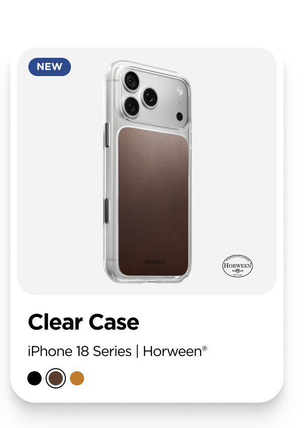 Clear Case. Brown Leather.
