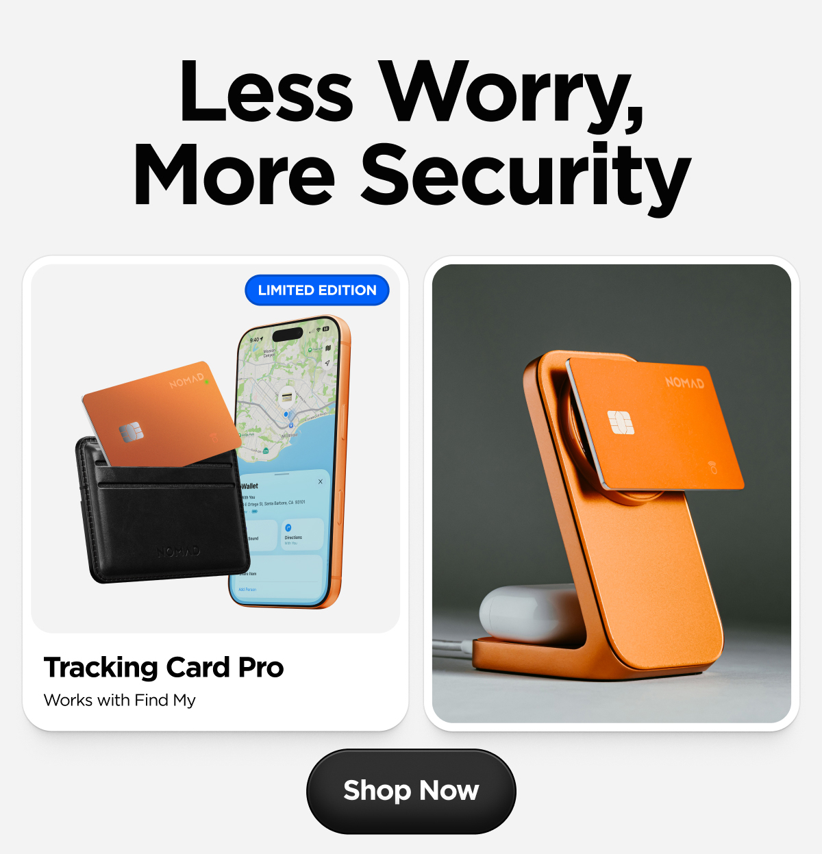 Less Worry, More Security. Tracking Card Pro.