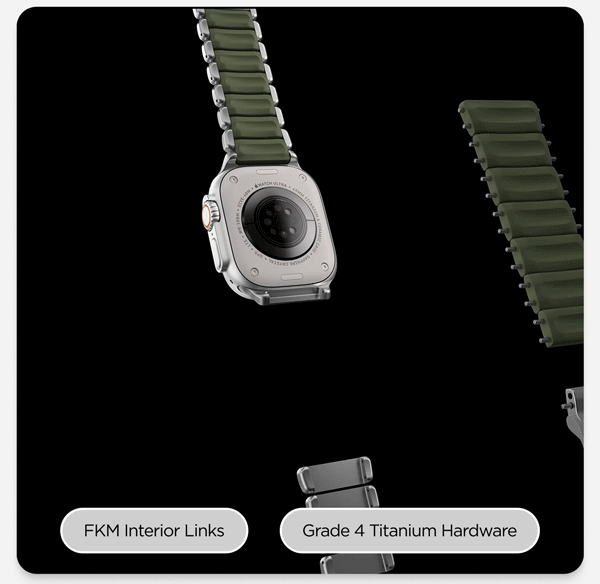 FKM Interior Links. Grade 4 Titanium Hardware.