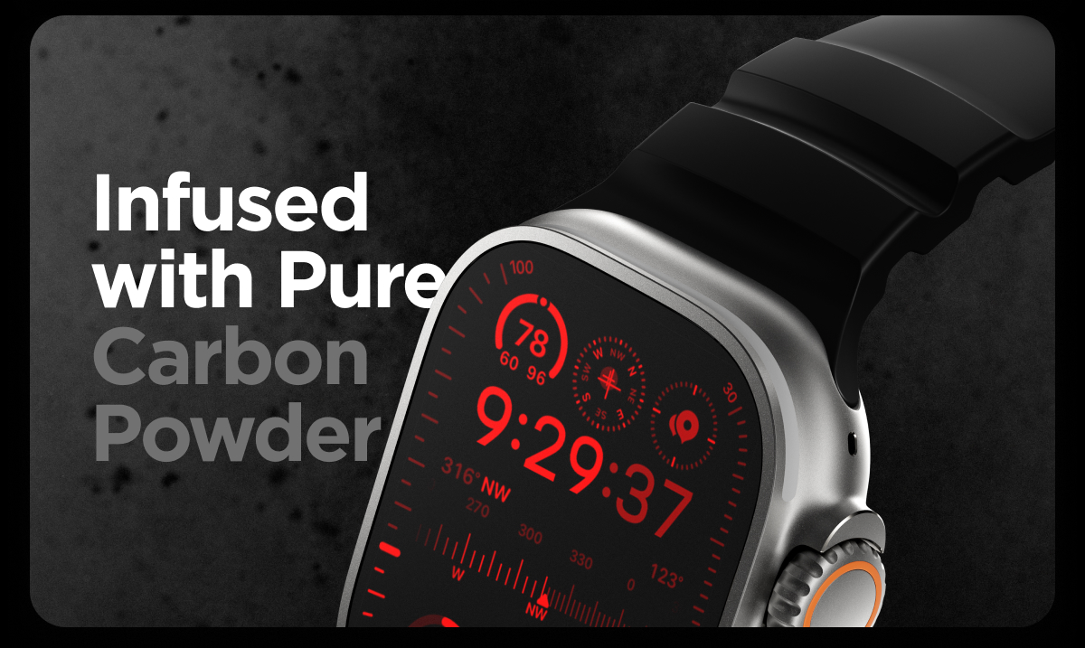 Infused with Pure Carbon Powder.